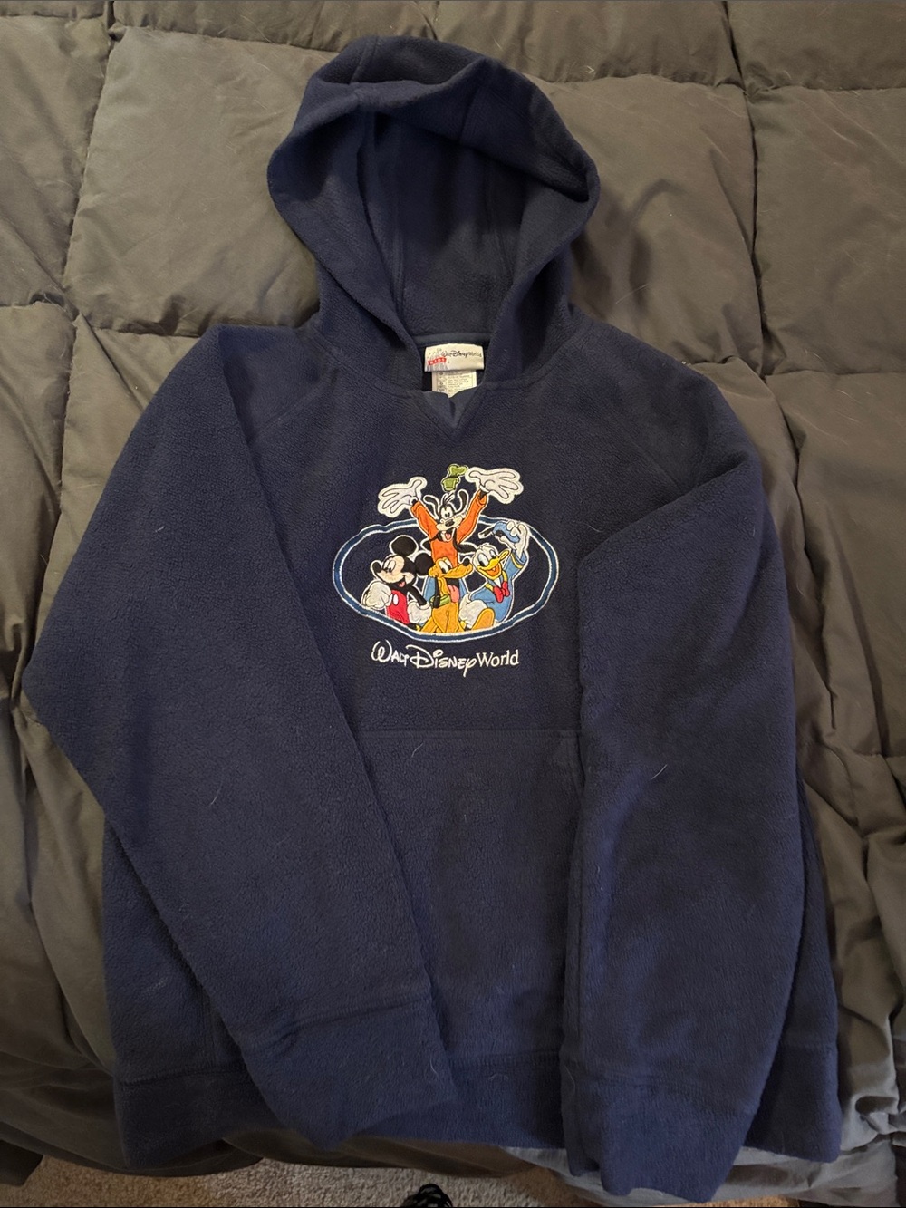 Disney World Navy Kids Hooded Fleece Pullover